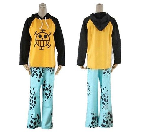 Anime One Piece Trafalgar Law Cosplay Costume Thin/Thick Jacket Unisex Yellow Casual Hoodie Coat 
