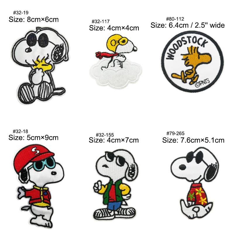 Patch Iron-On Snoopy Woodstock Embroidered Applique Dog Puppy