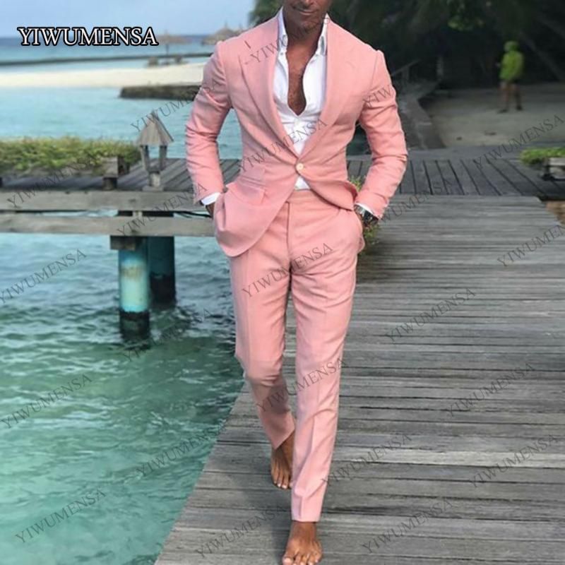 Acquistare YIWUMENSA Ultimi Pantaloni Del Cappotto Disegni Della Spiaggia  Di Estate Abiti Da Uomo Rosa Abiti La Cerimonia Nuziale Palla Slim Fit  Sposo Best Uomo Vestito Maschile 2 Torte Economico | Consegna