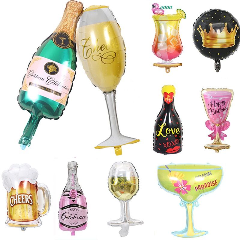 Nice Champagne Wine Bottle Balloons Birthday Party Decoration Aluminum Foil