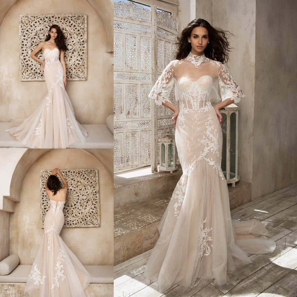 wedding dress with jacket train