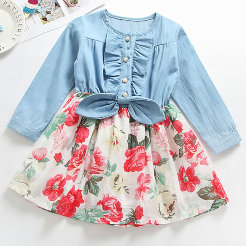 denim flower girl dress