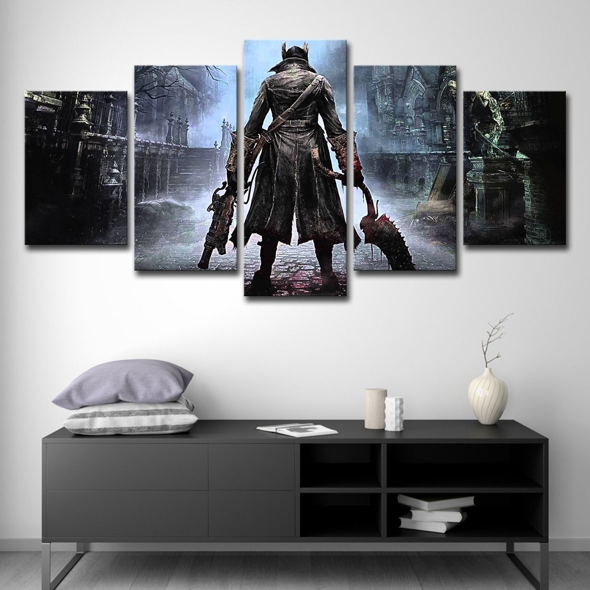 5PCS Bloodborne Game Hunter Poster Wall Art HD Print Canvas Painting  Fashion Hanging Pictures
