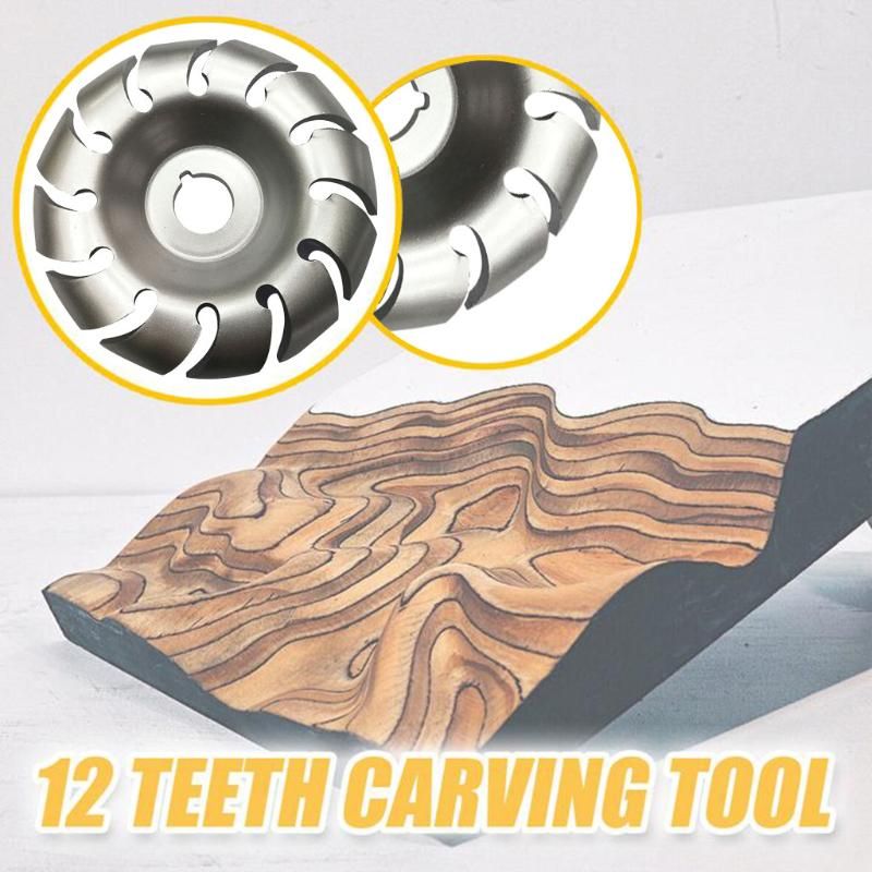 Multifunctional High Hardness Wood Carving Disc 12 Teeth 16mm Bore Hole 65mm Diameter Wood Shaping Angle Grinder Woodworking Tool