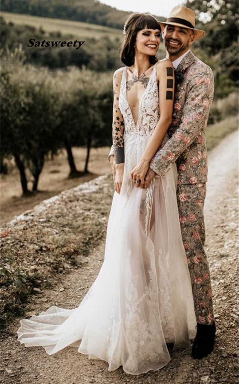 White Romantic Chiffon Wedding Dress Beach Bridal Gowns Size 2 4 6 8 10 12 14 16 