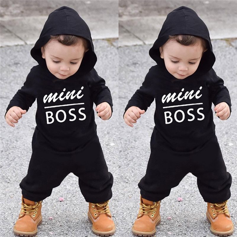 UK Baby Boys Dinosaur Long Sleeve Hoodie Pants Infant Outfits Set Casual Clothes