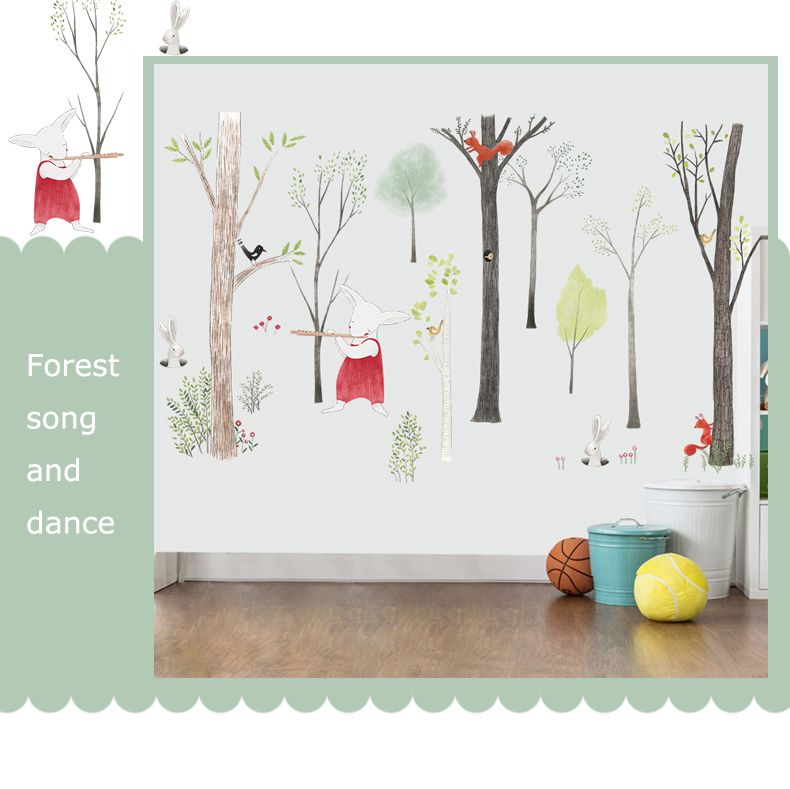 Compre Gran Musica Bosque Etiqueta De La Pared De Dibujos Animados