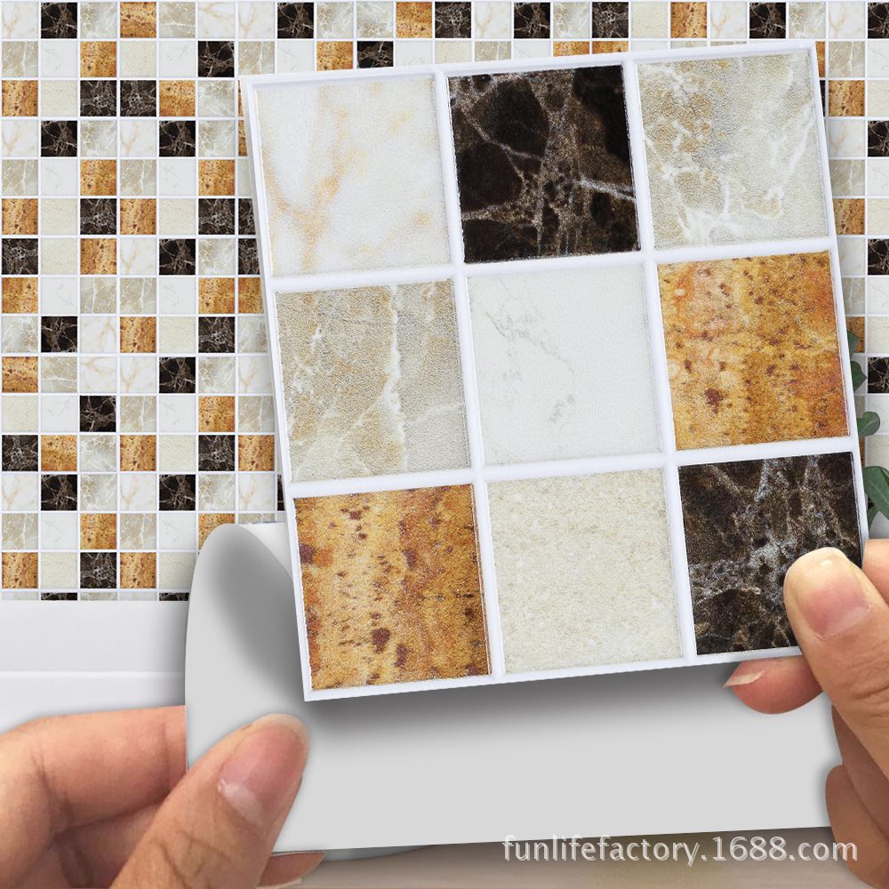 Mosaic Tile Stickers Removable Wallpaper Tile Self Adhesive Wall Tiles For Bathroom Kitchen Square Decorative Tile Decals Backsplash White Floor Tiles White Tile Stickers From Masb1150
