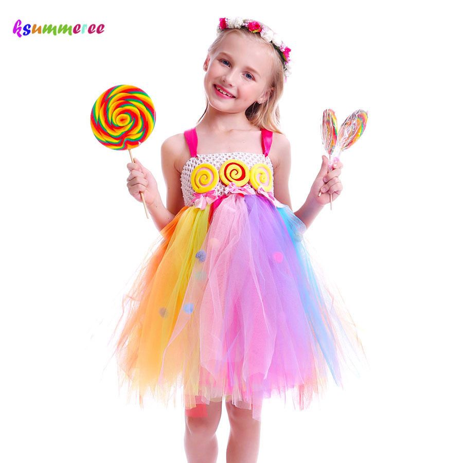 Lollipop Girls Kids Sweet Rainbow Birthday Dress Candy Land Children Tutu Costume Pageant Princess Gown Q190522 Lollipop Girls Kids Sweet Rainbow Birthday Dress Candy Land Children Tutu Costume Pageant Princess Gown Q190522