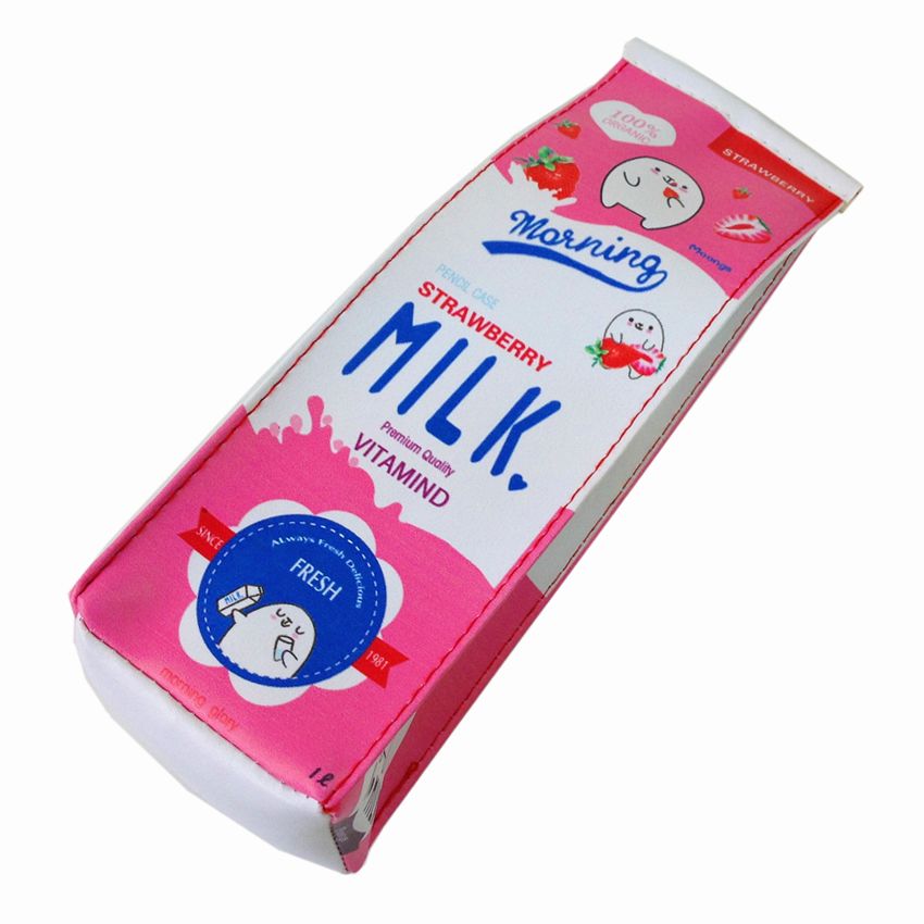 Roze aardbei melk