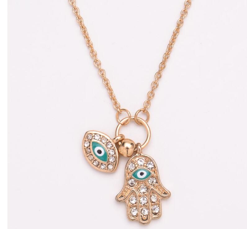 Gold Charm Pendant Turkish Evil Eye Necklace Fashion Lady Crystal Luck Jewellery Gold Charm Pendant Turkish Evil Eye Necklace Fashion Lady Crystal Luck Jewellery