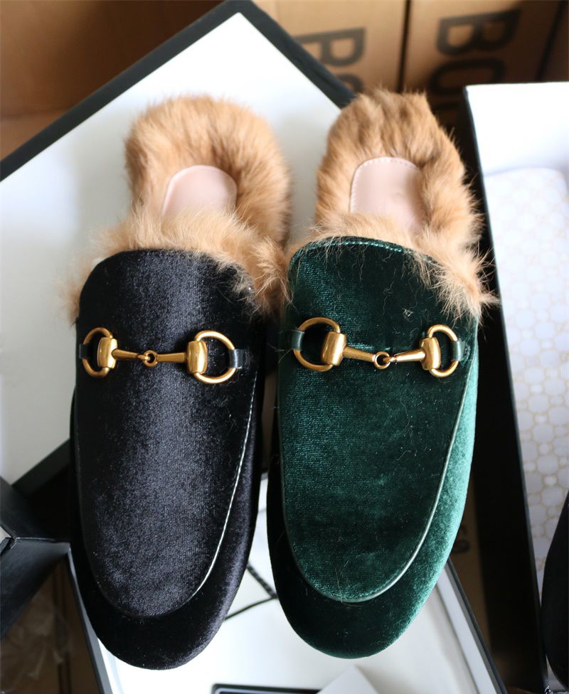 mens fur mule slippers