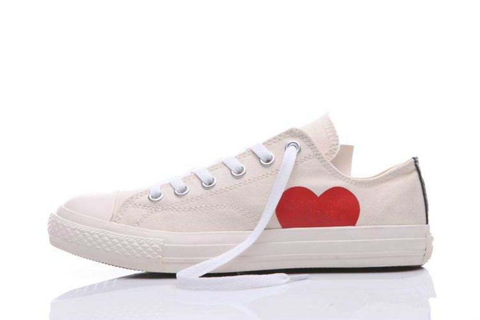 white shoes with heart and eyes