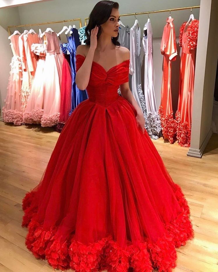Lindos Vestidos Vermelhos Prom Off The Shoulder Florais Flores Evening Luxo  Vestido 2020 Especial Do Partido Usar Vestidos Ocasião Formal De Faiokaver,  $534,52 | Pt.Dhgate.Com