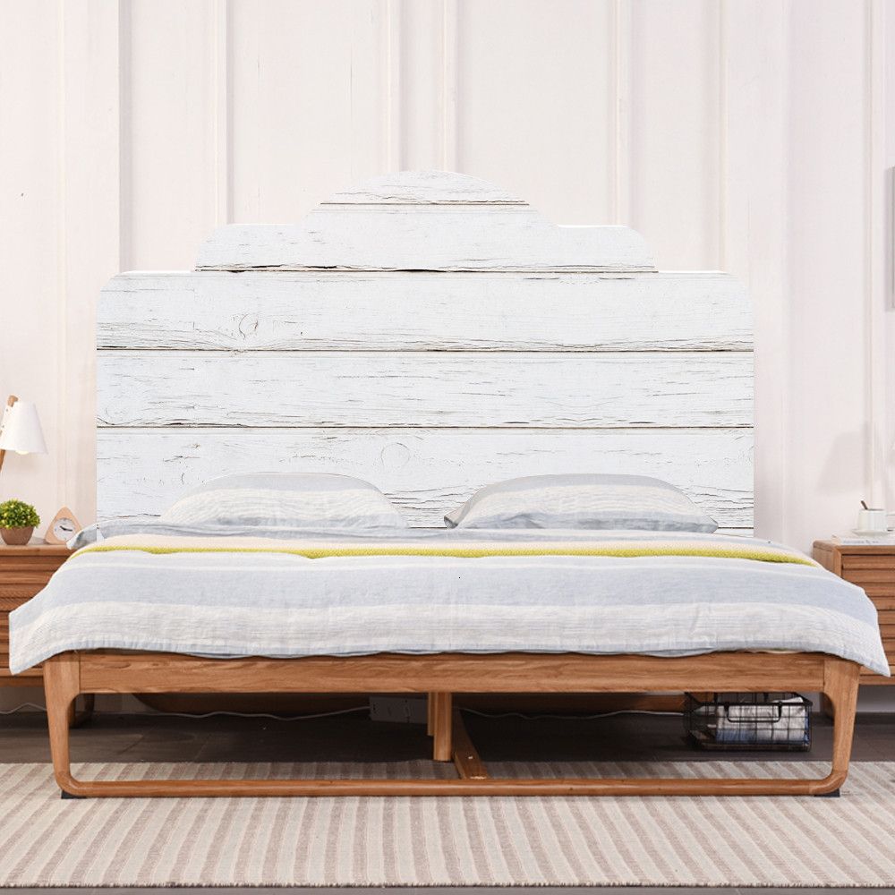 Compre Outros Adesivos Decorativos A Preço Baixo Para Uma Grande Poupança Muro Cabeceira Branco Madeira 3d Abstrato Bed Etiqueta Impermeável Auto Adesivo Removível Quarto Wallpaper Home Decor Vinyl Mural Cj191212 Compre Outros Adesivos Decorativos A, What Size Art Over King Bed