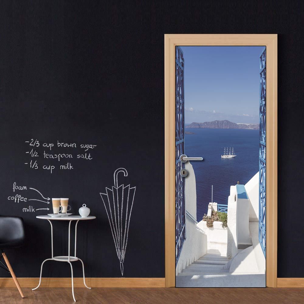 Door Wall Mural Wallpaper Stickers Vinyl Removable Decals For Home Room Decoration Greece Scenery Home Decor Stickers Home Decor Stickers Wall From