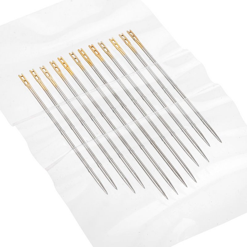 12pcs Steel Stitching Needles Canvas Sewing Leather Patch Craft