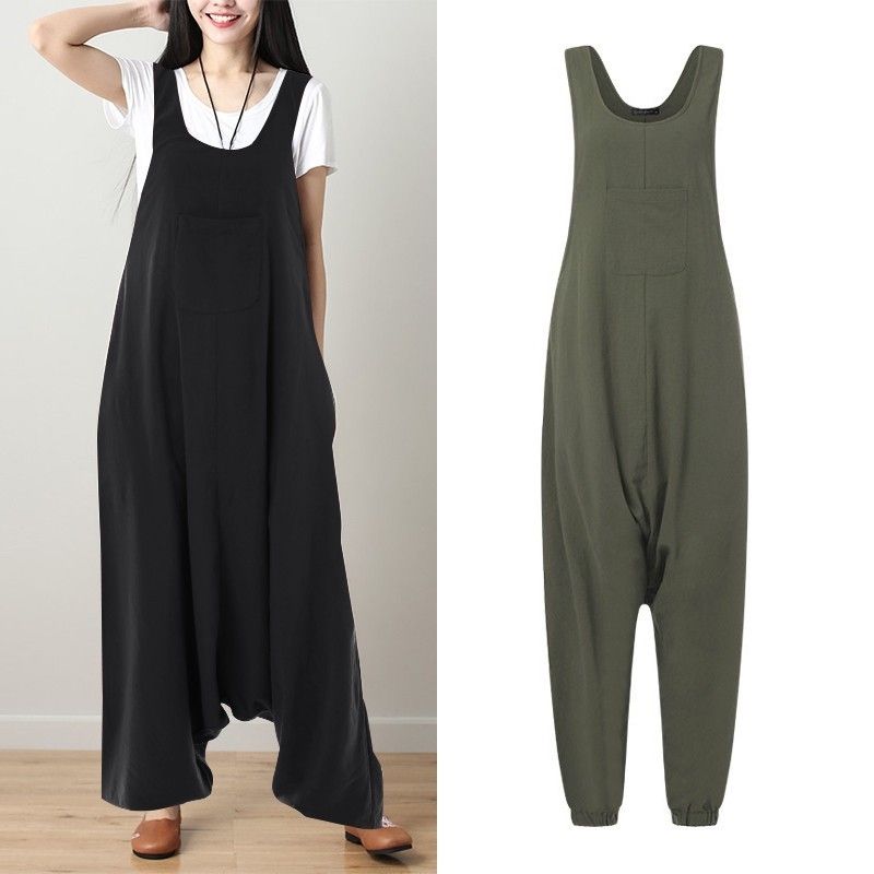 baggy linen overalls womens