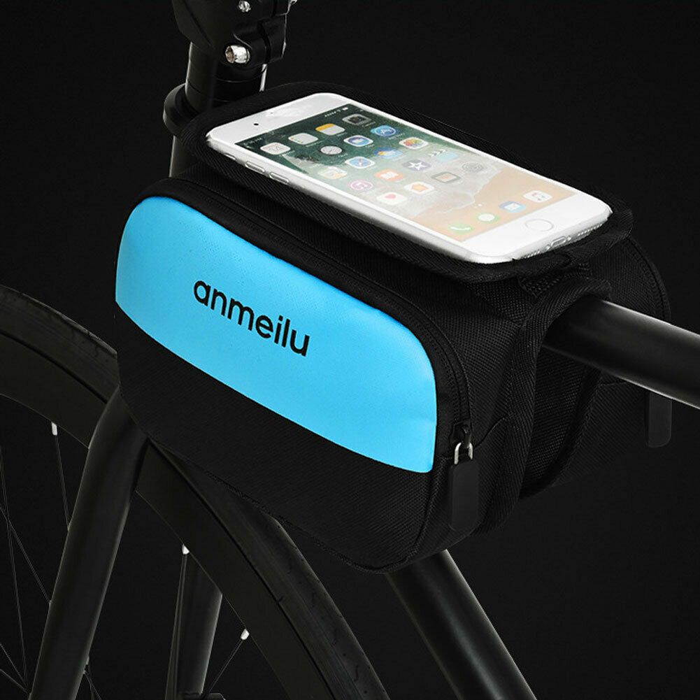 Bike Front Frame Bag Cycling Top Tube Mobile Phone Touch Screen Holder Bike Bag