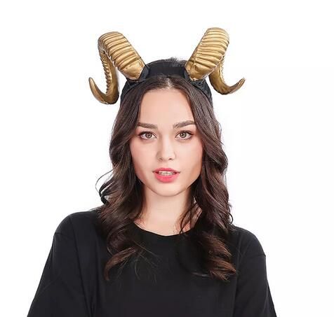 Women Men Adults Sheep Horn Headband Cosplay Decor Hair Clip Xmas