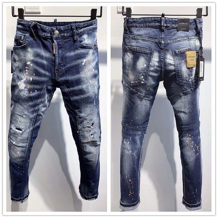navy blue ripped jeans mens