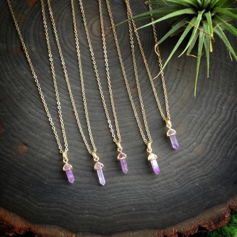 Whole Boho Raw Amethyst Extra Small Crystal Necklace Dainty Gold Tone Triangle Pendant Necklaces For Men From Graffaccessory 2 8 Dhgate Com - Raw Amethyst Crystal Pendant