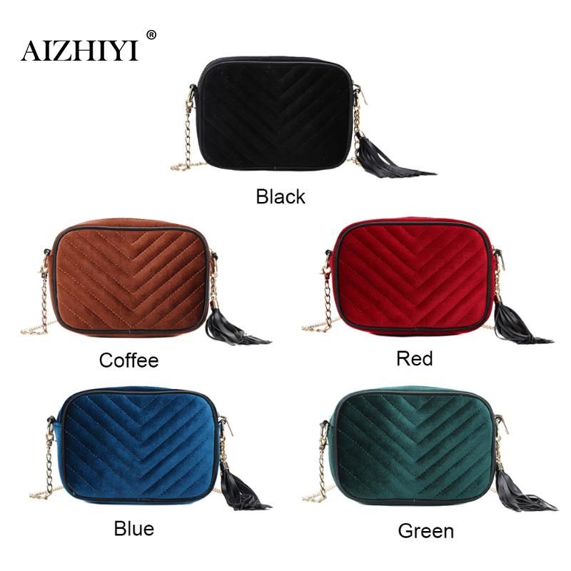 velvet bag with chain