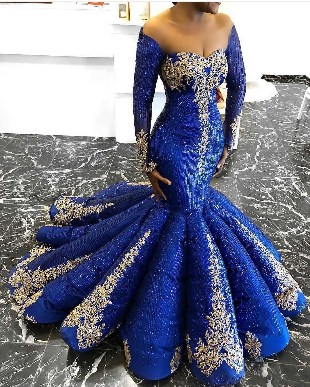 royal blue beaded dress