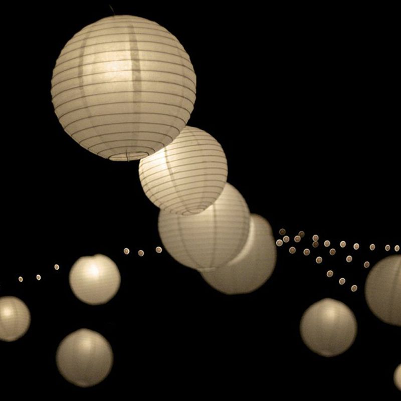 60pcs Mix Size White Paper LanternsChinese Paper Ball Lampion For Wedding