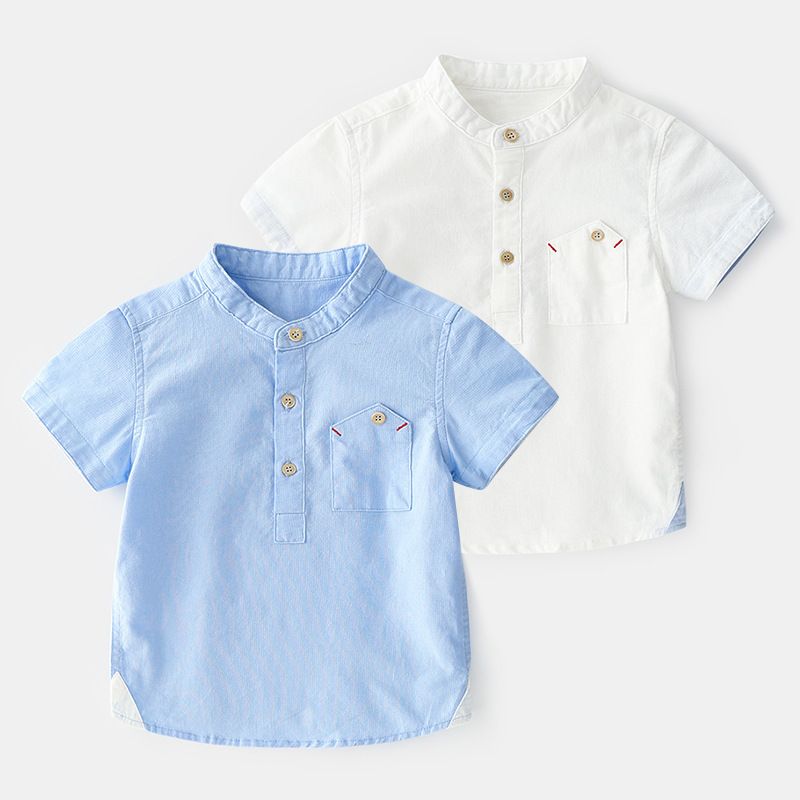mermelada monte Vesubio Mamá 2019 Nuevo verano Enfant Camisas para niños Cuello de pie Algodón Sólido Ropa para niños Blusas mermelada monte Vesubio Mamá 2019 Nuevo verano Enfant Camisas para niños Cuello de pie Algodón Sólido Ropa para niños Blusas