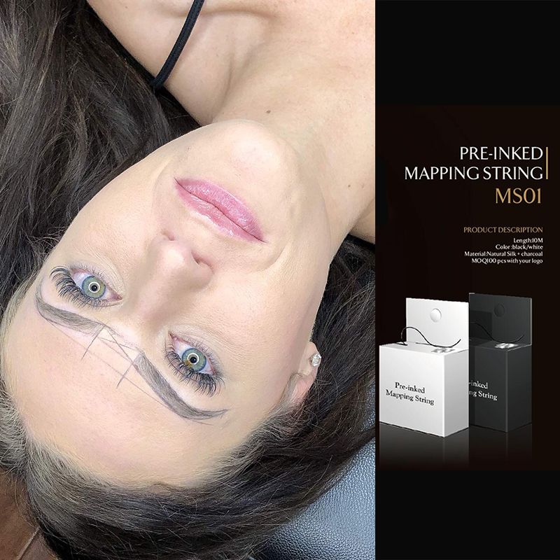 Pre Inked Brow Mapping String For Microblading, Microshading, Cosmetic