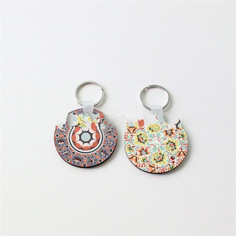 Acheter Bois Conseil Peinture Clé Boucle Diy Chaud Estampage Porte Clés En Forme De Coeur Porte Clés Décoration De Noël Artisanat Voiture Pendentif
