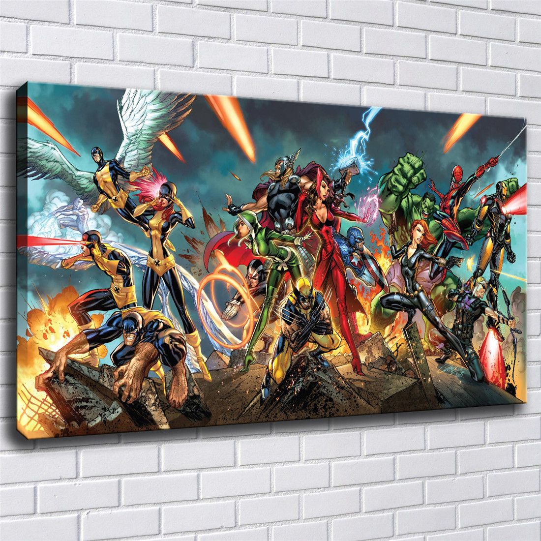 2020 Wolverine Vs Deadpool Comic Canvas Prints Wall Art Oil Painting Home Decor Unframed Framed 20x36 From Xiaolin2018 5 98 Dhgate Com