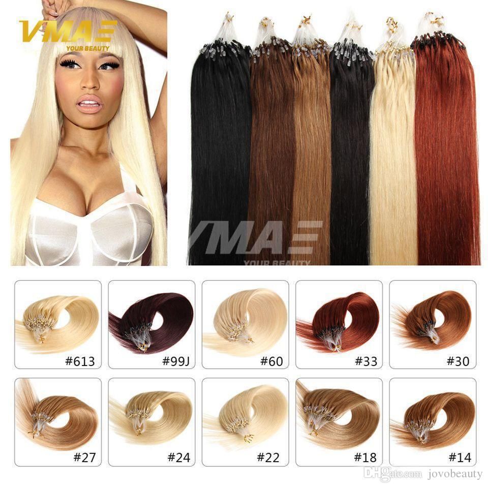 Black Brown Blonde Nano Ring Hair 100s1g S Indian Human Hair