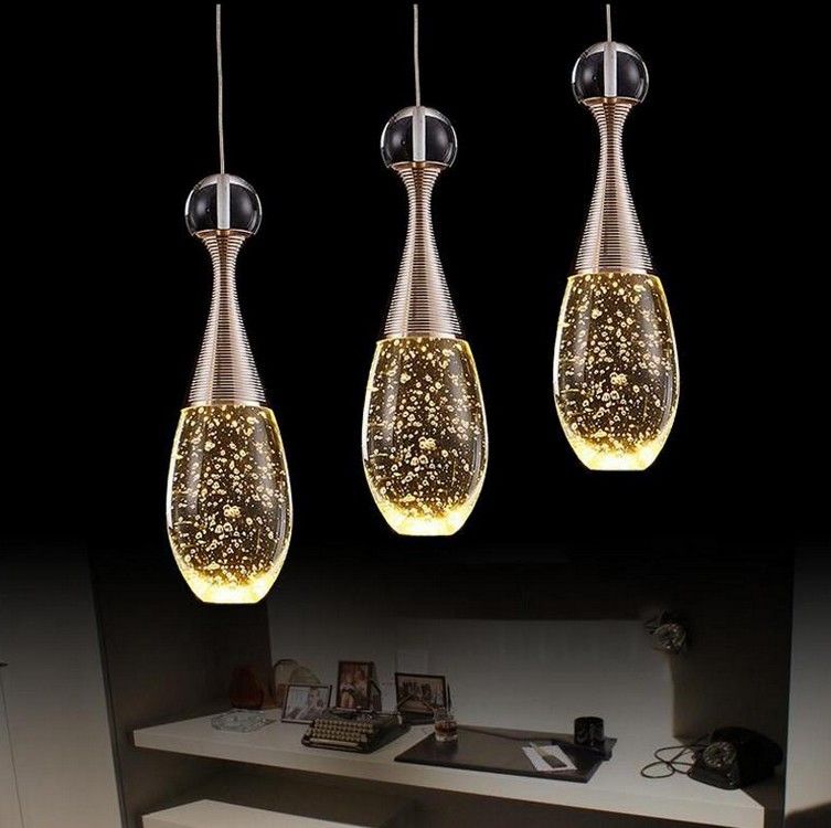 Modern Bubble Crystal Ceiling Led Light Kitchen Bar Pendant Lamp Bar Lighting Lamps Lighting Ceiling Fans Home Garden