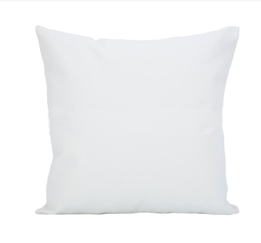All Size Plain White Color Pure Cotton Canvas Pillow Cover With Hidden Zipper For Custom/DIY
