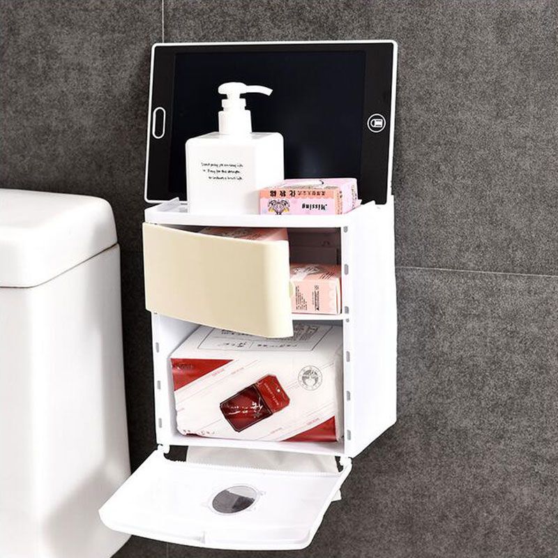 2020 Double Layer Bathroom Storage Box Toilet Paper Sanitary Napkin