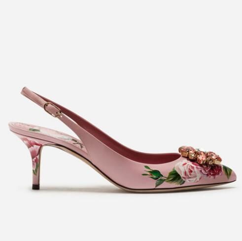 floral low heel pumps