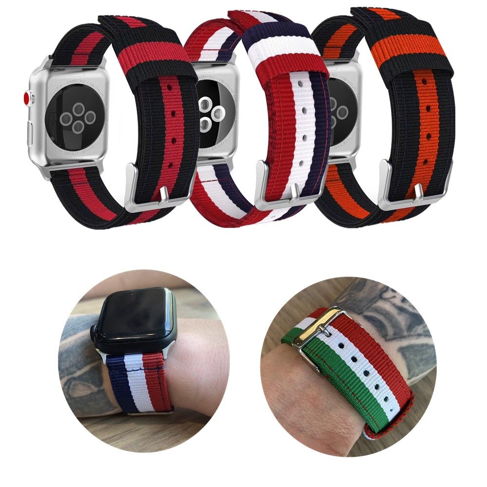 Color Nylon Band For Apple Watch Series 4 3 2 1 Waterproof Buckle Strap For Iwatch 38 40 42 44mm Stripe Watchbands Rubber Watch Straps Watch Leather Strap From Coral Yi 2 39 Dhgate Com