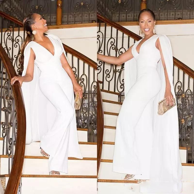 plus size white jumpsuit with cape