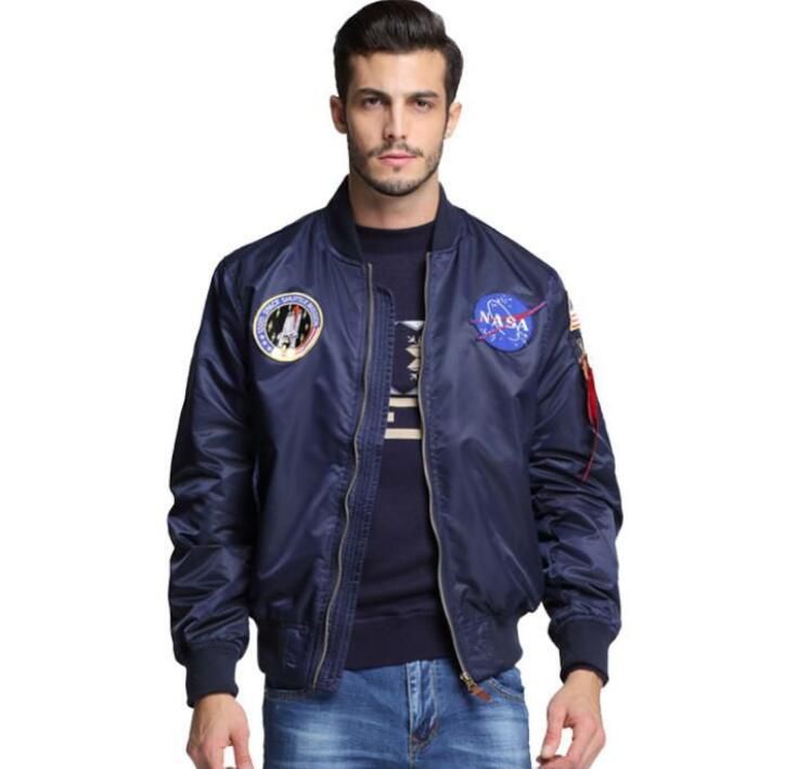 New Mens Clothing Spring Autumn Thin NASA Navy Flying Jacket Man ...