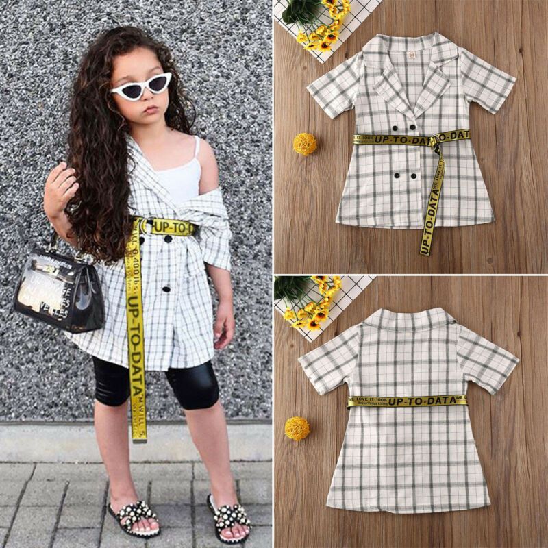 Compre Moda Da Criança Bebé Atadura Roupa Mantas Cheques Top T Shirt Vestido Camisa De Wanghongmei8888, $50,01 | Pt.Dhgate.Com