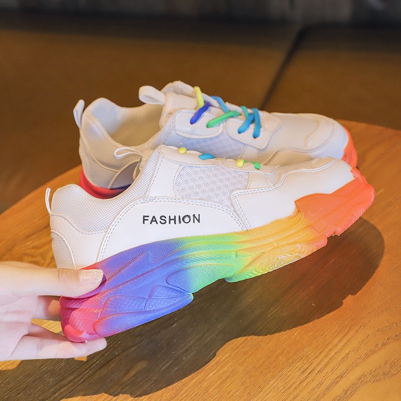 rainbow chunky sneakers