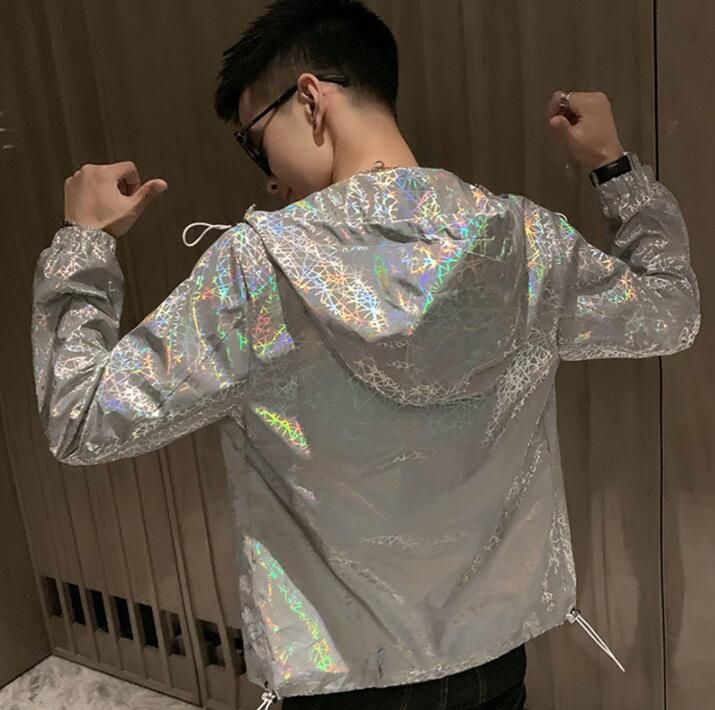 silver reflective jacket mens