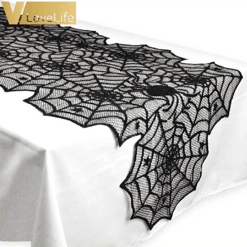 Halloween Table Runner Spider Web Lace Tablecloth Decoration