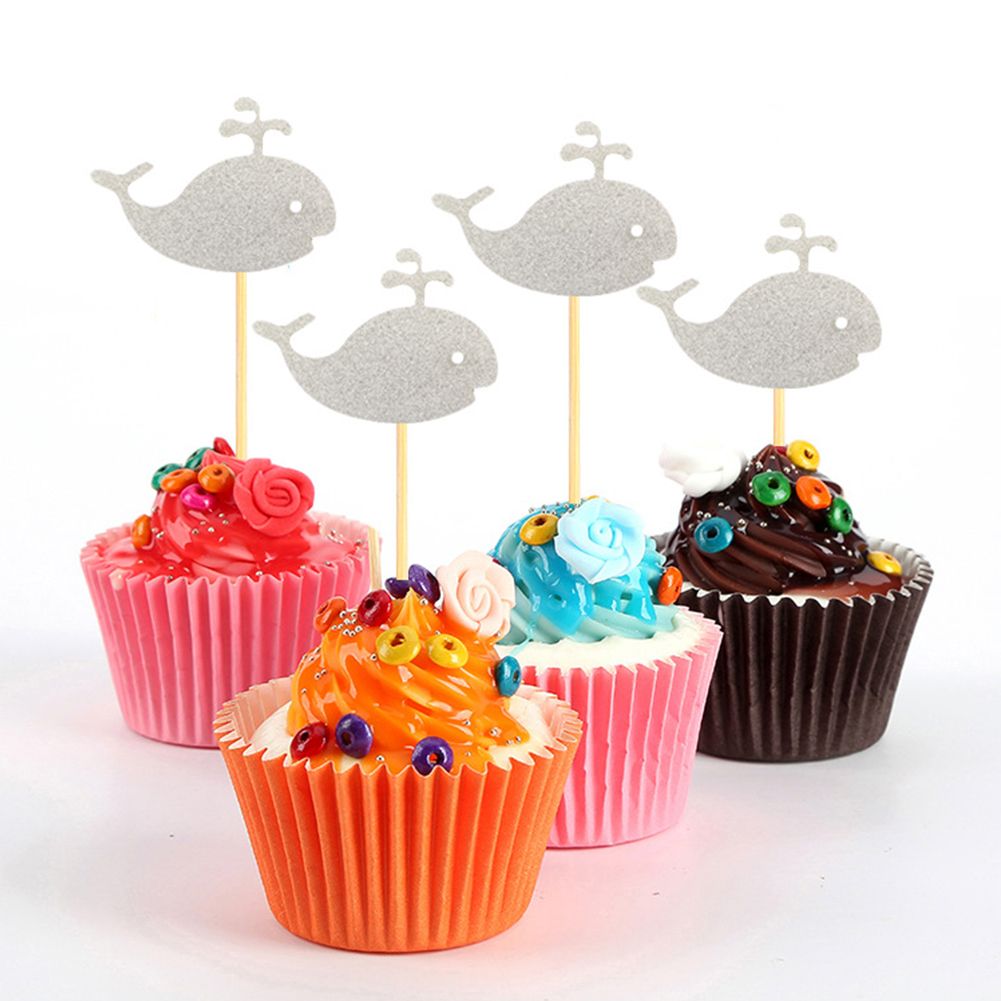 24PCS x Glitter Cupcake Toppers Mini Cake Decor for Graduation Party Supplies~