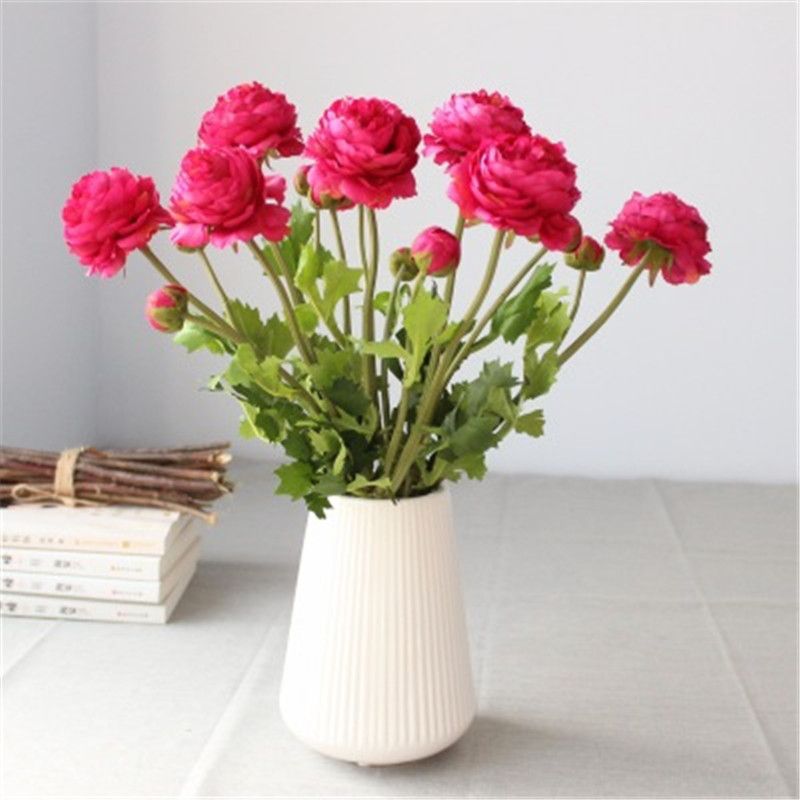 2020 2 Heads Of Lotus Artifical Flowers Real Touch Silk Flowers For