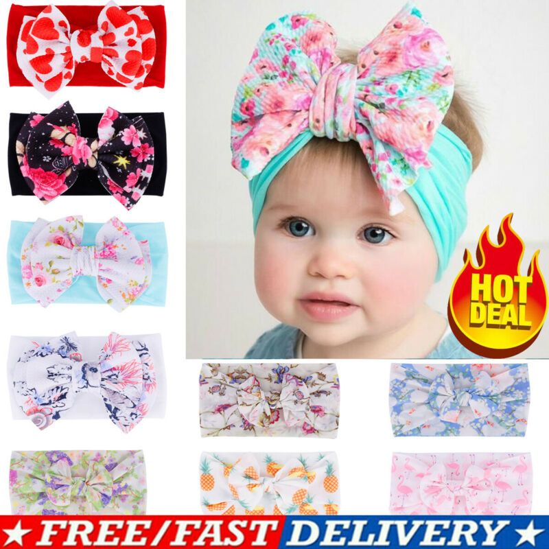 1//5pc Kids Girl Baby Headband Toddler Big Bow Headwear Hair Band Accessories