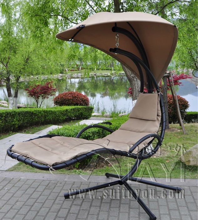 Hanging chaise lounger hotsell chair arc stand
