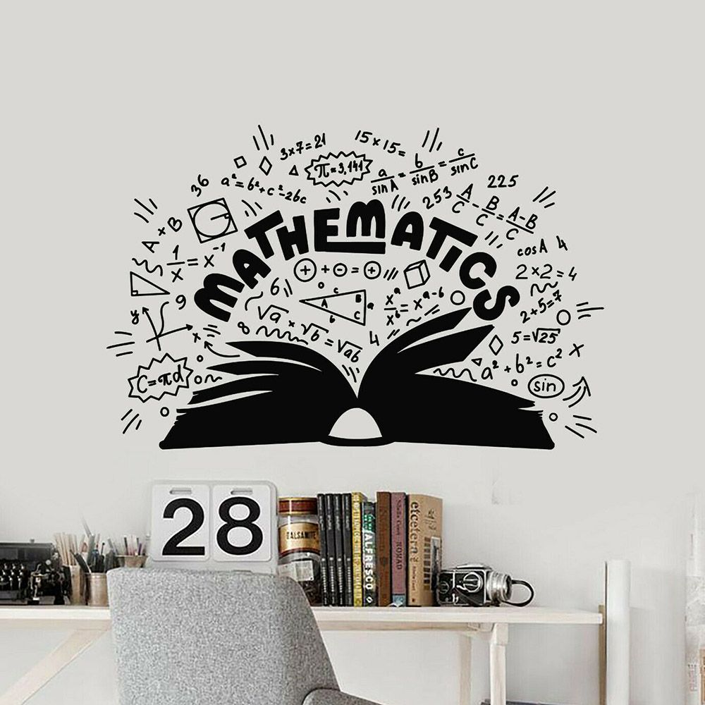 Mathematics Vinyl Wall Decal School Math Symbols Book Wall